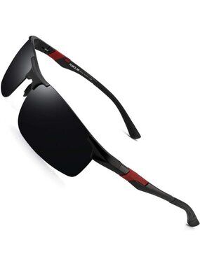 Mens Gray Lens Al-Mg Metal Frame Polarized Fishing Cycling Golf Goggles